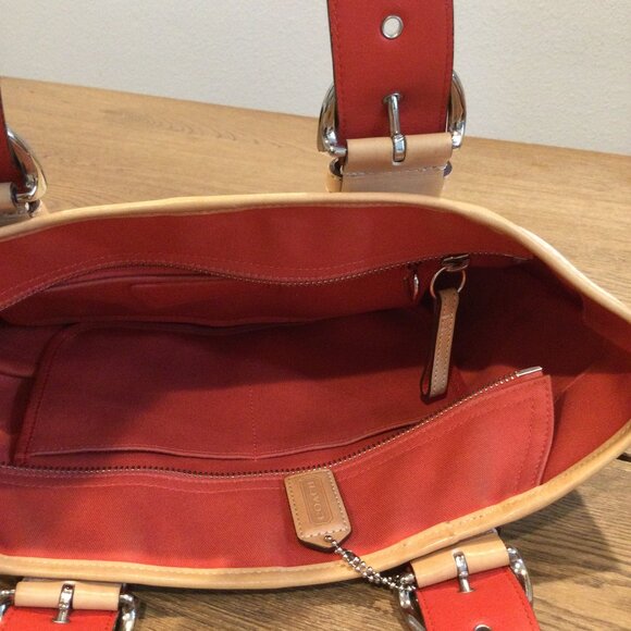 Coach brown leather and canvas bag - Picture 12 of 12